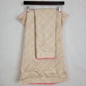 Bed Bath and Beyond Home Pillow One Size Pink Shams Diagonal Cotton Standard NEW